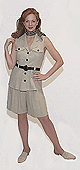 Two Piece Safari Skort Set with Printed Scarf