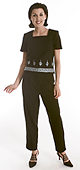 Short Sleeve Embroidered Pant Set